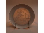 Hortobágyi árnyékképes porcelán dísztányér