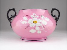 Antik rózsaszín porcelán cukortartó