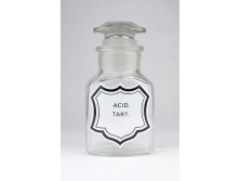 Régi gyógyszertári patika üveg ACID TART