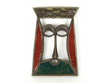 Zoltán: Jelzett bronz relief király fej 24 cm