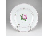 Antik hibátlan Carlsbad porcelán kézifestett rózsa díszes tányér 20cm 1850 körüli