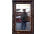 Antik ökörszemes fazettázott falitükör 114 x 71 cm