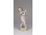 Schaubach kunst porcelán zenélő kisfiú