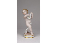 Schaubach kunst porcelán zenélő kisfiú