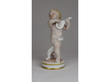 Schaubach kunst porcelán zenélő kisfiú