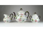 Antik porcelán kézifestéssel ellátott teáskészlet 3 fő darab 1800-as évek!