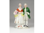 Régi jelzett barokk főúri porcelán páros 10 cm