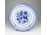 Antik jelzett kék-fehér áttört szélú porcelán dísztányér 17.5 cm