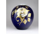 Régi jelzett kobaltkék Wallendorf porcelán váza 13.5 cm