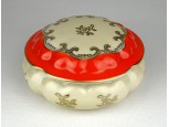 Oscar Schlegelmilch aranyozott narancssárga színű porcelán bonbonier