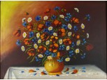 Pető jelzéssel: Asztali virágcsendélet 60 cm x 80 cm