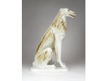 Régi nagyméretű Hollóházi porcelán agár 28 cm