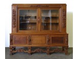 Antik angyalkás dúsan faragott nagyméretű könyvszekrény 201 x 233 cm