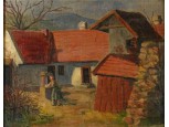 Magyar festő XX. század : Hegyvidéki tanyaudvar