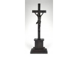 Antik nagyméretű öntöttvas feszület piedesztálon 43.5 cm