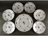 Antik Viktória mintás hibátlan Herendi porcelán süteményes készlet 1941 