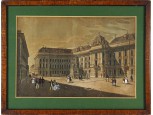 Antik bécsi rézkarc korabeli keretben 22.5 x 29.5 cm