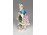 Antik francia kalapos virágárus nő porcelán figura 12 cm