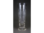 Régi monogramos talpas csiszoltüveg pohár 19 cm