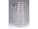 Antik fújt üveg bütykös kancsó 1850 körüli darab 19 cm