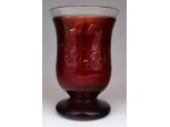 Antik bíborpácolt Biedermeier talpas Keszthely feliratos emlékpohár 12.5 cm