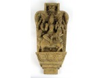 Hatalmas keleti indiai hindu fafaragás Nandi bikán ülő Siva és Párvati 49 x 24.3 cm