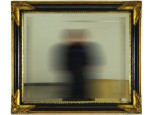 Antik fekete-arany falitükör 68 x 78 cm