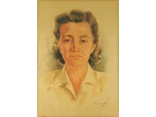 Csáki jelzéssel : Női portré 1946