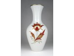 Régi nagyméretű aranyozott virágdíszes Unterweissbach porcelán váza 26.5 cm