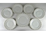 Antik szecessziós Imperial fehér porcelán süteményes készlet