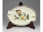Régi Zsolnay porcelán vajszínű hamutál 11.8 cm