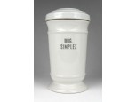 Régi Zsolnay gyógyszertári porcelán patika edény UNG. SIMPLEX 16.5 cm