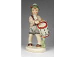Régi SITZENDORF porcelán dobos fiú szobor 17.5 cm