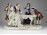 Régi jelzett Scheibe-Alsbach porcelán szoborcsoport talapzaton