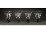 antik art deco talpas csiszolt likőrös üvegpohár készlet 9 cm