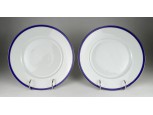 Régi kék szegélyes aranyozott Hüttl Tivadar - Epiag porcelán tál pár 24.5 cm 
