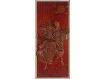 Keretezett 3 dimenziós keleti fafaragás 78.5 x 38 cm