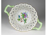 Viktória mintás füles Herendi porcelán kosár