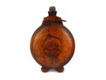 Antik jelzett faragott fa kulacs 1872 