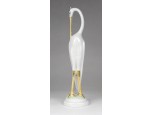 Hollóházi porcelán kócsag talapzaton 20 cm