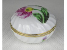 Tulipán mintás Herendi porcelán bonbonier