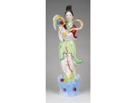 Régi nagyméretű kínai porcelán gésa figura 26 cm
