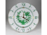 Zöld indiai kosár mintás Herendi porcelán falióra 28 cm