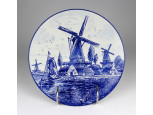 Régi jelzett Holland DELFT porcelán dísztányér falitányér 21 cm