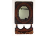 Iparművészeti simontornyai bőrdíszműves tükör 78.5 x 45 cm