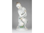 Herendi porcelán ülő női akt figura 22 cm