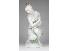 Herendi porcelán ülő női akt figura 22 cm
