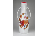 Őszi virágos nagyméretű Hollóházi porcelán váza 36.5 cm
