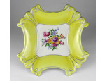 Régi Jlmenau citromsárga porcelán asztalközép kínáló tál 1912