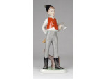 Régi KP Kőbányai Porcelángyár favágó legény figura 15.5 cm